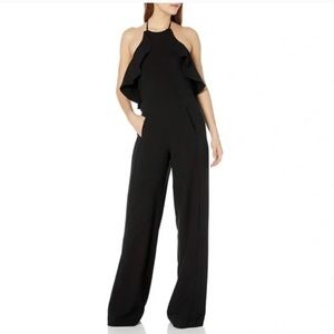 Black Halo Becca Jumpsuit Halter Top Wide Leg size 12